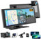 HOTPEAK 9.26'' Carplay Screen for Car with 4K Dash Cam, 1080p Backup Camera, Portable Car Stereo for Apple Car Play Android Auto Wireless, Mirror Link, GPS Navigation, G-Sensor, Loop Recording, AUX,FM