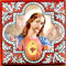 Religiöser Magnet aus Harz, Fliese 6 x 6 cm, Bilder von Heiligen, Jesus und Madonna, handgefertigt, hergestellt in Italien (Heiliges Herz Jesus)