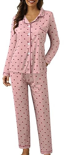 Pigiama Donna Caldo Lungo Con Bottoni Invernale Manica Lunga Due Pezzi Aperto Davanti Leggero Set Cotone Curvy Offerta Camicia Da Notte Morbido Comodo Casual Per La Casa