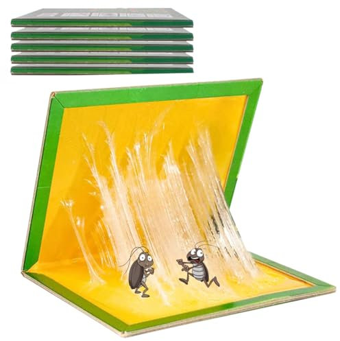 Eabofrin 6 Packs Sticky Pads, Large Extra Strong Sticky Trap for Indoor Outdoor Garden Kitchen Office