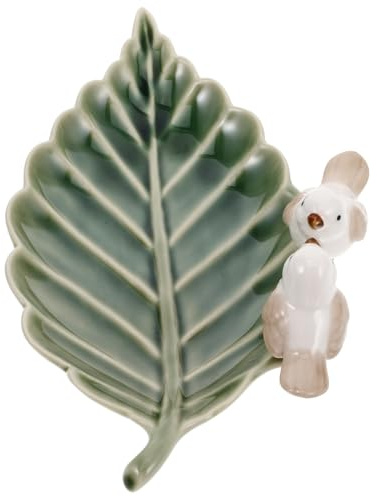 VALICLUD Plato De Verde Para Guardar Joyas Joyero Plato De Cerámica Para Anillos Bandeja Decorativa Para Joyas Tocador o Decoración Del Hogar