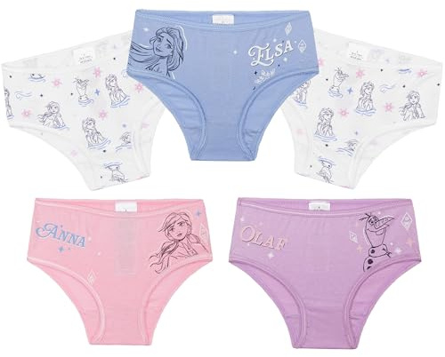 Get Trend Disney Frozen Knickers Girls Breathable Cotton Panties Elsa Ana Toddlers Underwear Pack of 5 Soft Underpants (3-4 Years, Multi Frozen 5 Pack)