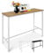 BeFair Bartisch Eiche/Weiß, 120x40x100 cm, Hochtisch mit Fußstütze, Industrial Design, Metallbeine – Komfort und Stabilität