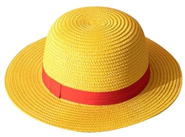 XNHIU Straw Hat Anime Cartoon Hats Summer Beach Sun Hat Halloween Cosplay Costume Caps Japanese Piece Cartoon Props for Adults Yellow