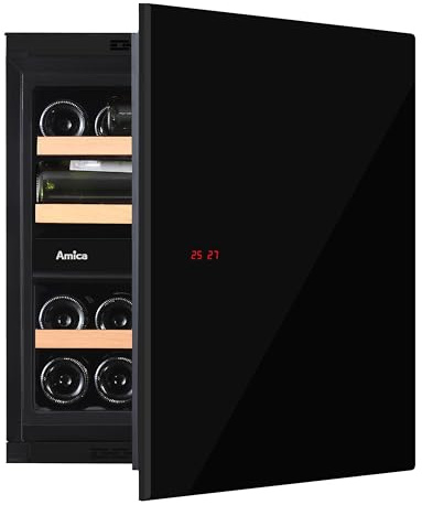 Amica Weintemperierschrank 26 Flaschen 2 Temperaturzonen WK 341 800 V | 60 cm Nische, Kompressortechnik, 5-20 °C Temperaturbereich, UV-Schutzglas, Inverter Kompressor, Auto Ventilation
