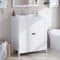Bonnlo Bathroom Sink Cabinet, Vanity Unites with Basin, Free Standing Wooden Sink Storage Cupboard Space Saving Organiser with White Vessel Sink, 76cm x 47cm x 91cm, White