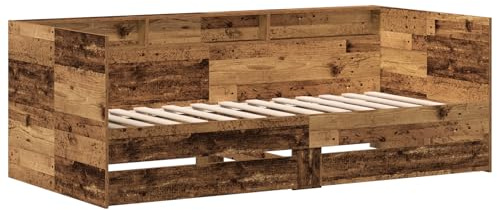 vidaXL Tagesbettgestell mit Schubladen Altholz 90 x 190 cm, Funktionales Tagesbett, rustikales Design, platzsparend, Stauraum, vielseitige Möbel für Dein Schlafzimmer