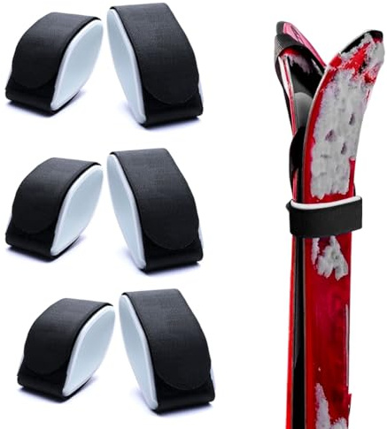 YOFDAL 6 Stück Ski Befestigungsbänder,Ski Klettband,Skibänder Klett,Skibänder Klett Ski Strap,Adjustable Ski Wraps Ties,Skihalterung Zum Tragen,Snowboard Zubehör für Ski und Skistöcke(50 * 450mm)