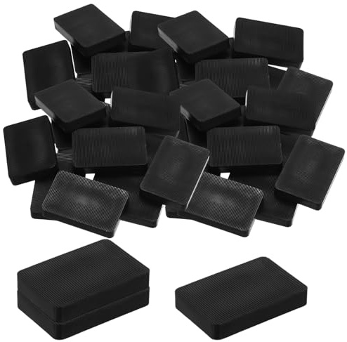 Unterlegplatten Kunststoff, 40 Stück Abstandshalter 60x40x10mm Fliesenkeile Set Abstandhalter Schwarz Ausgleichsplatten Möbel Schrank für Verlegen Fliesen Fenster Türen