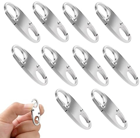 10 Stück Diebstahlsicherung Reißverschluss Clip, Anti-Diebstahl Verschlüsse für Rucksäcke, Gepäck, Handtaschen & Brieftaschen – Praktisches Reisezubehör (Silber)