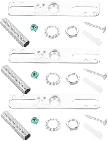 GRIRIW 3 Satz Halterung für Deckenleuchte aus Eisen mit Geraden Kanten Einfache und Sichere Montage Metall Deckenleuchtenhalterung für Schlafzimmer und Gewerbelampen