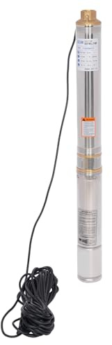 HUOMMGS 6300 L/H Tiefbrunnenpumpe mit Druckschalter 750W Brunnenpumpe 230V Tauchdruckpumpe 70m Max. Förderhöhe Wasserpumpe mit Hebeseil Edelstahl Tiefbrunnen Pumpe für Flüsse, Stauseen