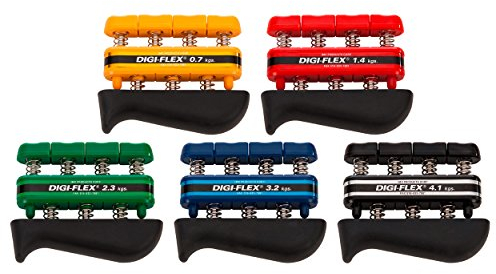 Digi-Flex Fingertrainer Set 5 Stück für Maushand verschiedene Stärken