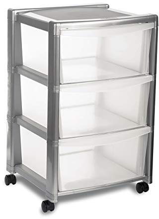 Stefanplast Caisson Libre 3 tiroirs Hauts - Silver