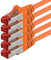 1aTTack.de - 5x 3 mètres câble patch CAT6 S/FTP blindage PIMF câble réseau CAT.6 RJ45 câble Ethernet routeur LAN DSL commutateur modem panneau de brassage - orange - 5 pièces