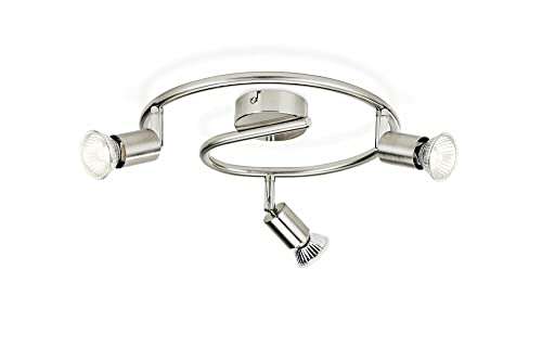 Philips Essentials Limbali Spot-Bar/Röhre (benötigt 3 x 50 W 230 V GU10 Leuchtmittel) für Innenbeleuchtung, Nickel
