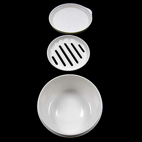 Boite à savon ronde portable avec couvercle hermétique et support Blanc