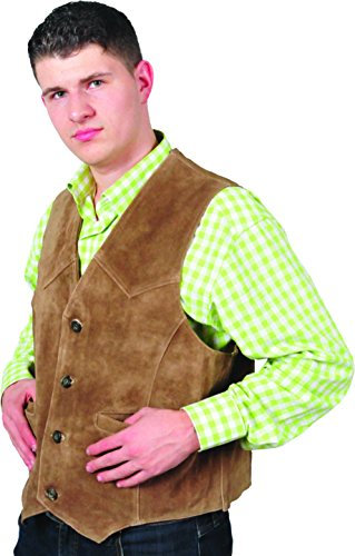 Fuente Leather Wears Lederwesten Herren Lederweste Leder Trachten Lederweste Gilet Herren Damen, Jagd Lederweste in Braun, Hellbraun (XL, Camel)