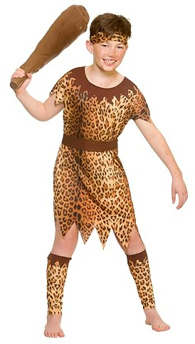Wicked Costumes Boys Stone Age Cave Boy Fancy Dress Costume – Prehistoric Caveman Outfit for World Book Day, School Plays, History Days & Parties
