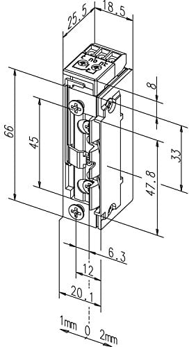 eff eff Türöffner 118.63 ProFix2 22-42V AC/DC, Metall, symmetrisch, Moment- und Dauerkontakt, Universalspannung 10-24V AC/DC