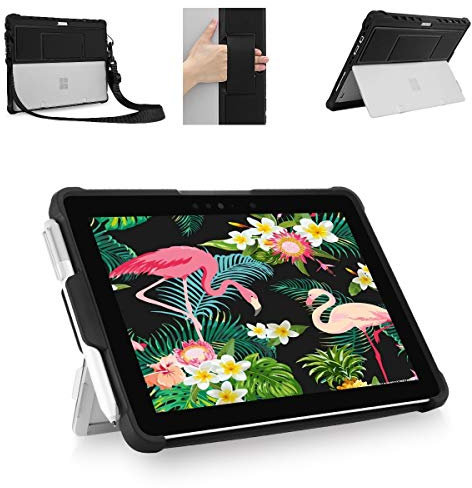 Youtec for Microsoft Surface Pro 7/ Pro 6/ Pro 5/ Pro 4 Case, Shockproof Rugged Folio Protective Cover with Pen Holder+Hand Strap+Shoulder Strap Compatible Type Cover Keyboard+Original Kickstand