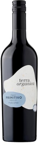 Terra Organica Primitivo Red Wine - Rich and Velvety Organic Wine - Award Winning Red Wine from Family Run Winery - Italian 14.5% ABV - 1 x 75 cl - Makes for a Great Red Wine Gift
