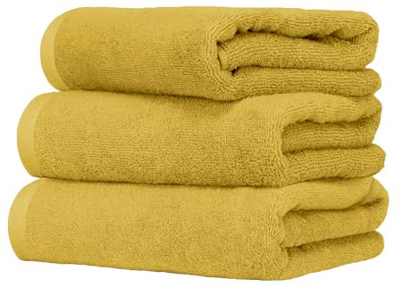 Ruggeri - Set 3 Asciugamani Viso 50x100 100% Cotone - Extra Morbido - Collezione Let's Color! (Giallo)