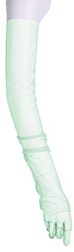 FEESHOW Womens Tulle Wedding Bridal Long Gloves Fancy Dress Gloves Light Green 70cm
