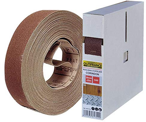 Toile corindon - Rouleau d'atelier 38mm x 25m, grain 60