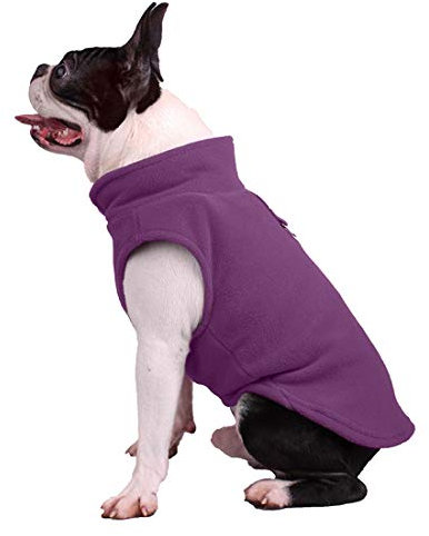 Hundepullover / Hunde-Sweatshirt, weiche Fleece-Weste, Kaltwetterjacke mit Ring für die Leine für kleine und mittelgroße Hunde (Größe M, Violett)