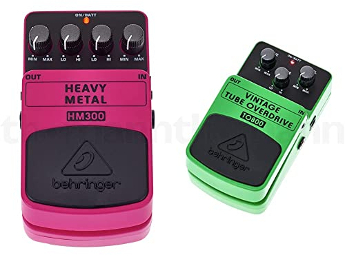 Behringer Heavy metal HM300 Distortion-Effektpedal & Vintage tube overdrive TO800 OverdriveEffektpedal