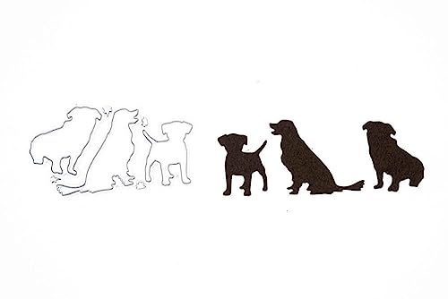 Stanzenshop Stanzschablone Drei Hunde, Stanzschablone Tiere, Stanzformen, Schablonen, Scrapbooking, Kartenherstellung, DIY, Prägeschablonen, Papierkarten, Cutting Dies