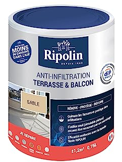 RIPOLIN - Revêtement Anti-Infiltration Terrasse & Balcon - Haute Résistance - Sable - 0,75 Litre