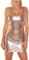 Koucla Kleid Wetlook Lederlook Lack Optik Minikleid Gogo (Gold, S)