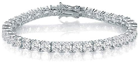 Gemsme 4.0MM Tennis Bracelets for Women - 18K White Gold Plated 4mm Round Cut Cubic Zirconia Classic Tennis Bracelet for Women/Men 6.5 inch