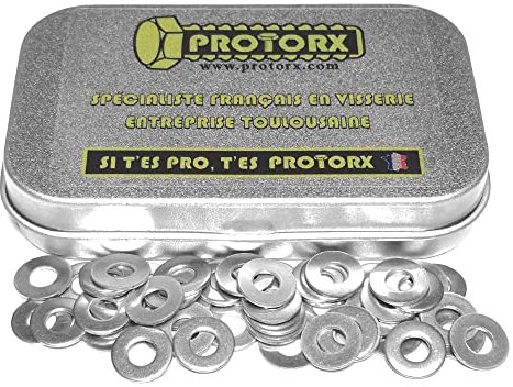 Rondelles Carrossier M4 : Boite 50 Pcs Metal Acier Inox A2 | Plate Moyenne M en Inoxydable Anti-Rouille pour Bricolage Réparation Mobilier Exterieur et Interieur | Dimension (4,3mm x 10mm x 0,8mm)