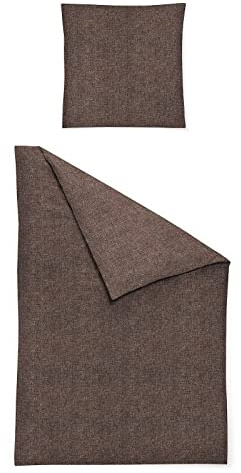 Irisette Flausch-Cotton Bettwäsche Samt Northampton schoko, 1 Bettbezug 155 x 220 cm + 1 Kissenbezug 80 x 80 cm