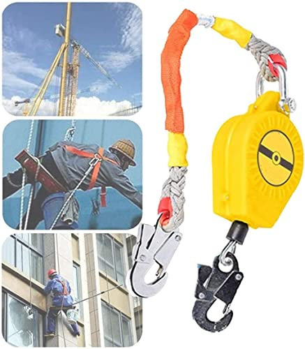 KYHK Self Retracting Lifeline,Fall Arrest Block Inertia Reel Height Safety Device Double Lock Structure,Roofing Construction Fall Arrest Gear 7m