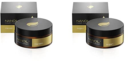 NANOIL Haar Maske Mit Keratin Und Arganöl - Regeneration, Revitalisierung, Stärkung Geschwächter Haare, Intensive Pflege, 300 ml