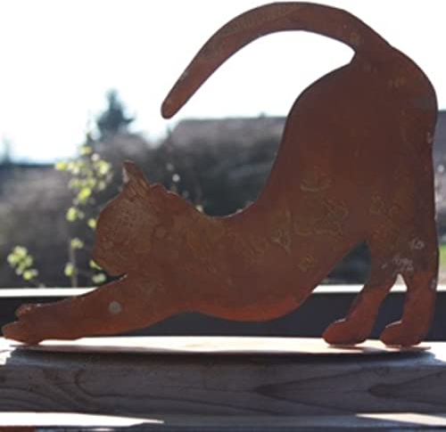 Rostikal Rost Katze Stehend 23 cm - Ausgefallene Katzenfigur, Gartendeko für Draußen Wetterfest, Deko für Garten - Einzigartiges Geschenk und Hingucker