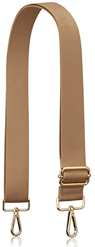 Allzedream Handtasche Riemen verstellbarer Ersatz Umhängetaschen Breite Taschengurte (Hellbraun-Gold Hardware)