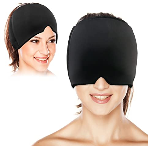 SumDirect Migräne Mask Kopfschmerzen Mütze - Gel Kühlmaske Kühlmütze zur Linderung von Migräne, Migraine Headache Relief Cap