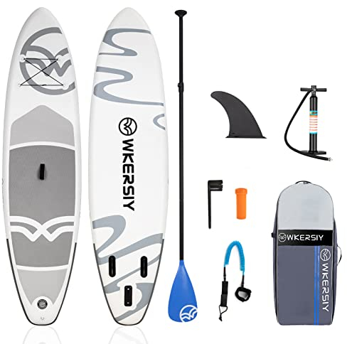 Lixada Aufblasbares Stand Up Paddle Board Rutschfestes SUP für alle Könnerstufen Surfbrett mit Luftpumpe Tragetasche Leine Stehboot für Jugendliche & Erwachsene