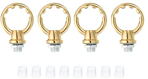 PATIKIL 4 Sets 8 kg maximale Belastung M10-Gewinde-Ringmutter Leuchte Gold | weibliche Schlaufenhalterung, 25 mm Innendurchmesser, Hakenringform