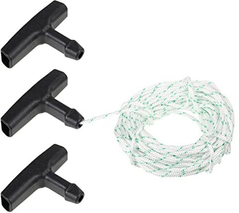 WUIOWPPIC 3Pcs Recoil Starter Rope Handle, 10X 3.0 MM Green Lawn Mower Pull Cords Replacement for Lawn Mower Chainsaw Trimmer Edger Brush Cutter Engine Parts