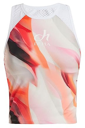 DEHA - Sporttop Allover Sporty Tank TOP aus Polyamid, weiß-rot (L)