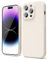 oakxco for iPhone 14 Pro Phone Case Liquid Silicone,Cute Thin Slim Soft Rubber TPU Plain Smooth Gel Cover for Women Girl Aesthetic Design, Matte Solid Protective & Shockproof Bumper Grip, Beige Stone
