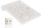 Wireless Number Pads, Ergonomic Numeric Keypad Numpad 18 Keys Portable 2.4 GHz USB Financial Accounting Number Keyboard, for Laptop PC Desktop (White)