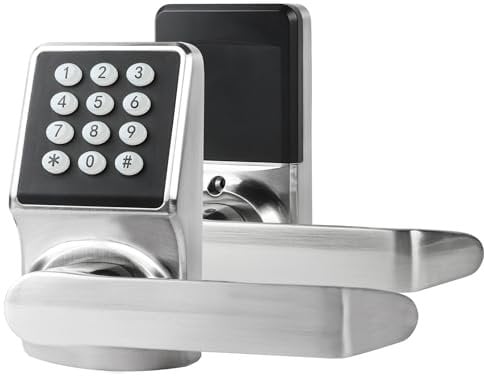 BAOLONG Electronic Door Lock with Handle,Satin Nickel