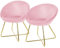ML-Design Esszimmerstühle 2er Set Samt, Rosa, Wohnzimmerstuhl mit runder Rückenlehne, Polsterstuhl mit goldene Metallbeine, Ergonomische Esstisch Sessel, Küchenstuhl Schalenstuhl Schminktisch Stuhl